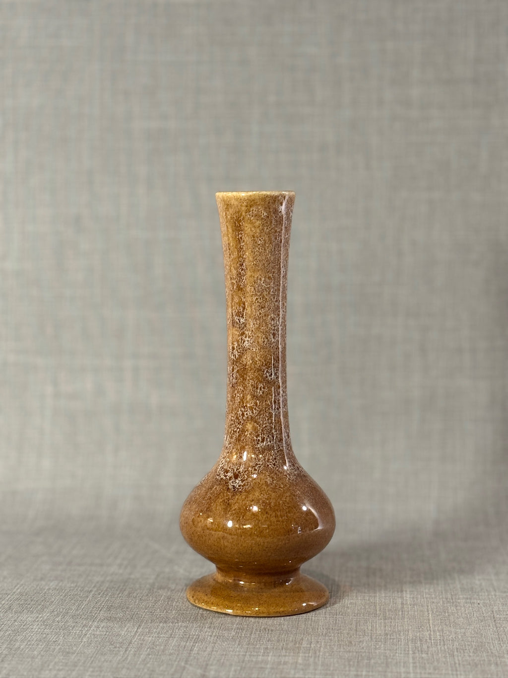 Elegant Mid-Century Haeger Pottery Honey-Brown Flared Bud Vase, USA