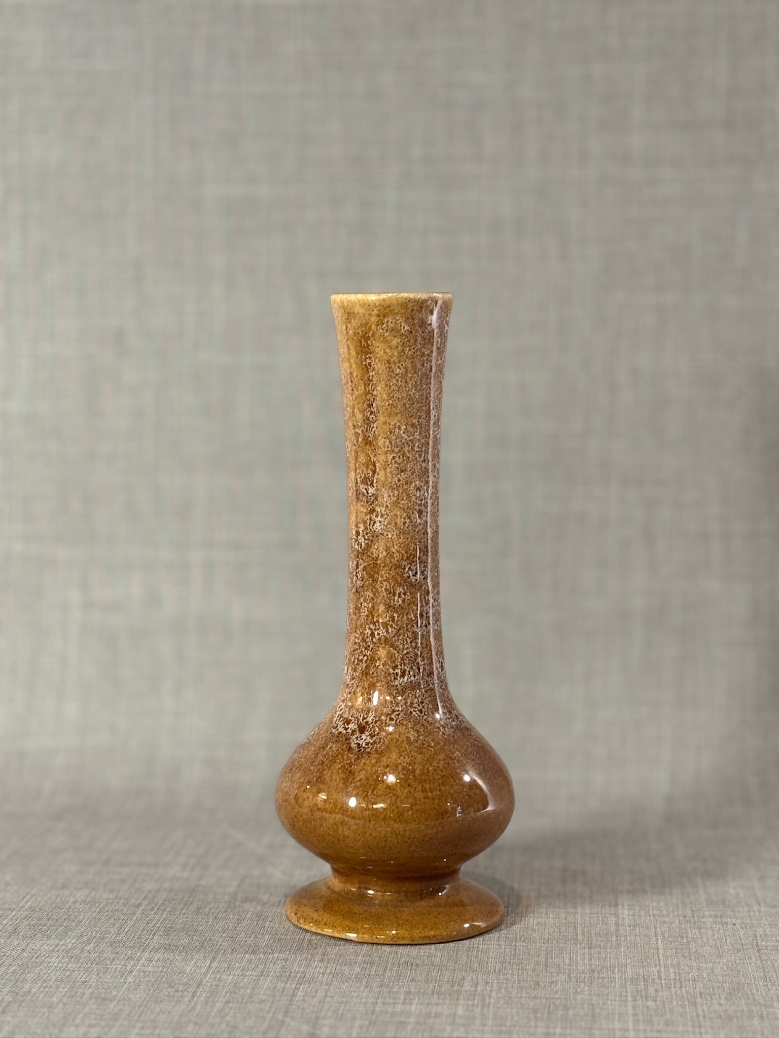 Elegant Mid-Century Haeger Pottery Honey-Brown Flared Bud Vase, USA