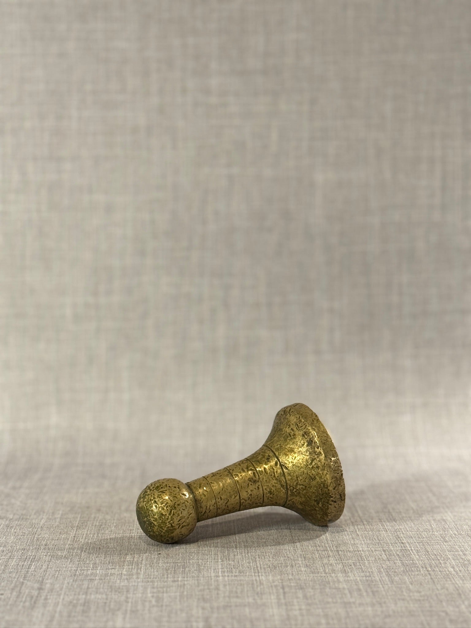 Antique Solid Brass Pawn-Form Towel Brackets with Hand-Incised Detailing and Rich Aged Patina