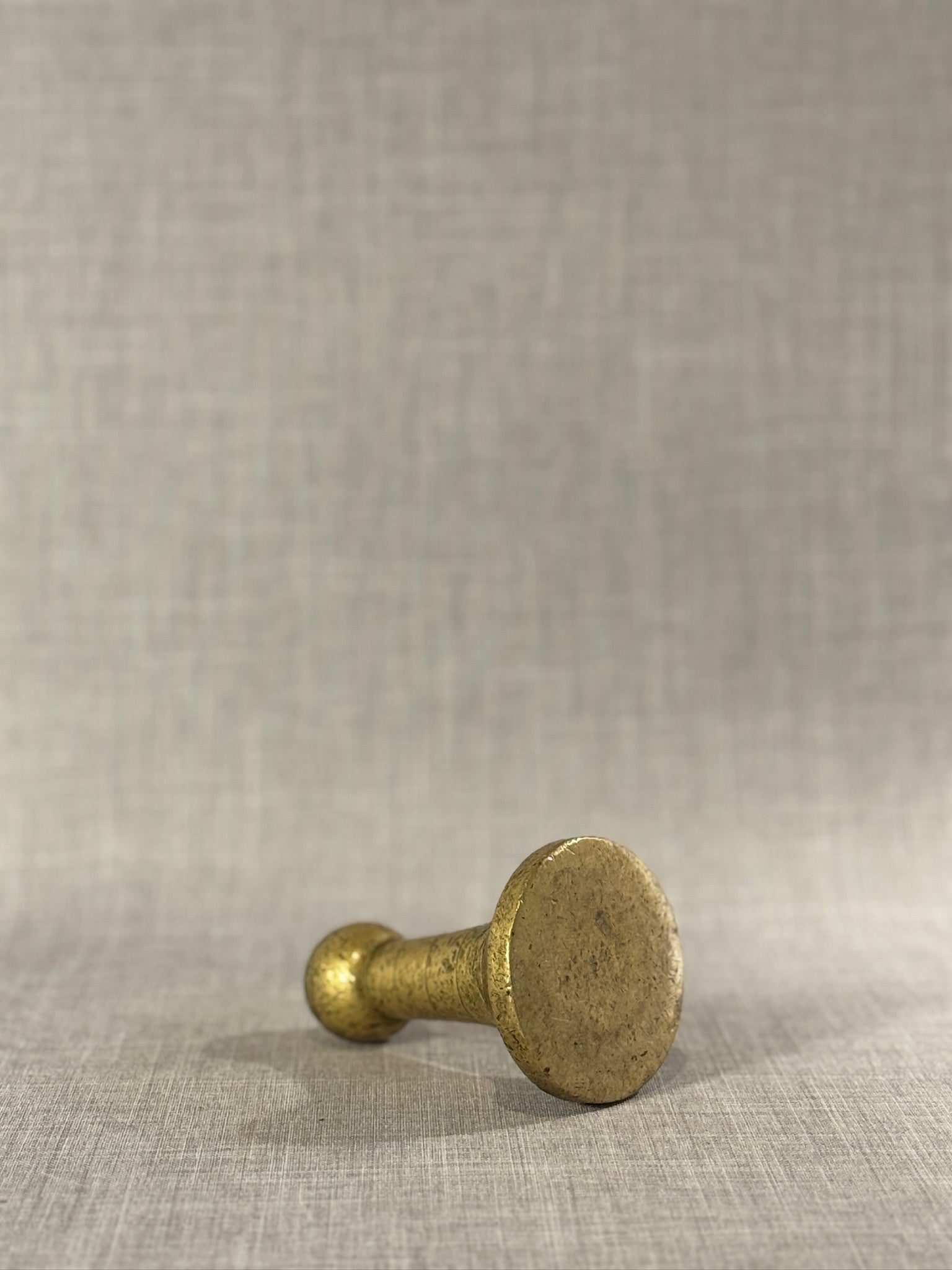 Antique Solid Brass Pawn-Form Towel Brackets with Hand-Incised Detailing and Rich Aged Patina