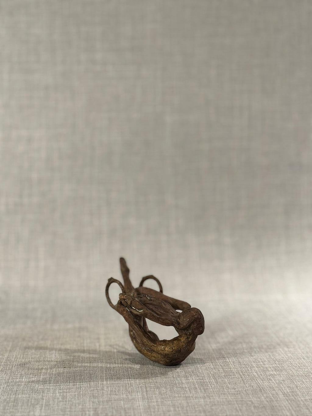 Antique Hand-Forged Iron Grapple / Primitive Timber Hook with Natural Aged Patina