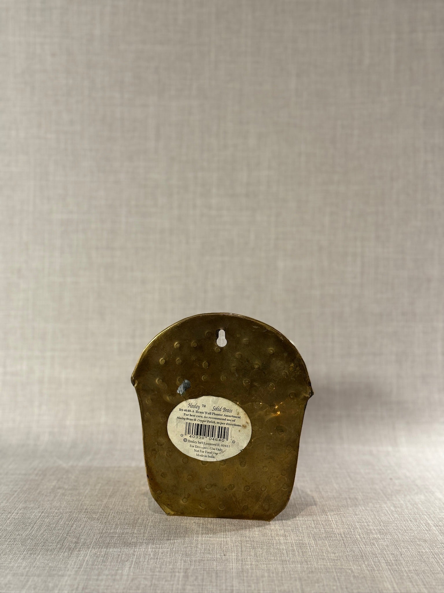 Vintage Solid Brass Wall-Hanging Decor with Scalloped Relief