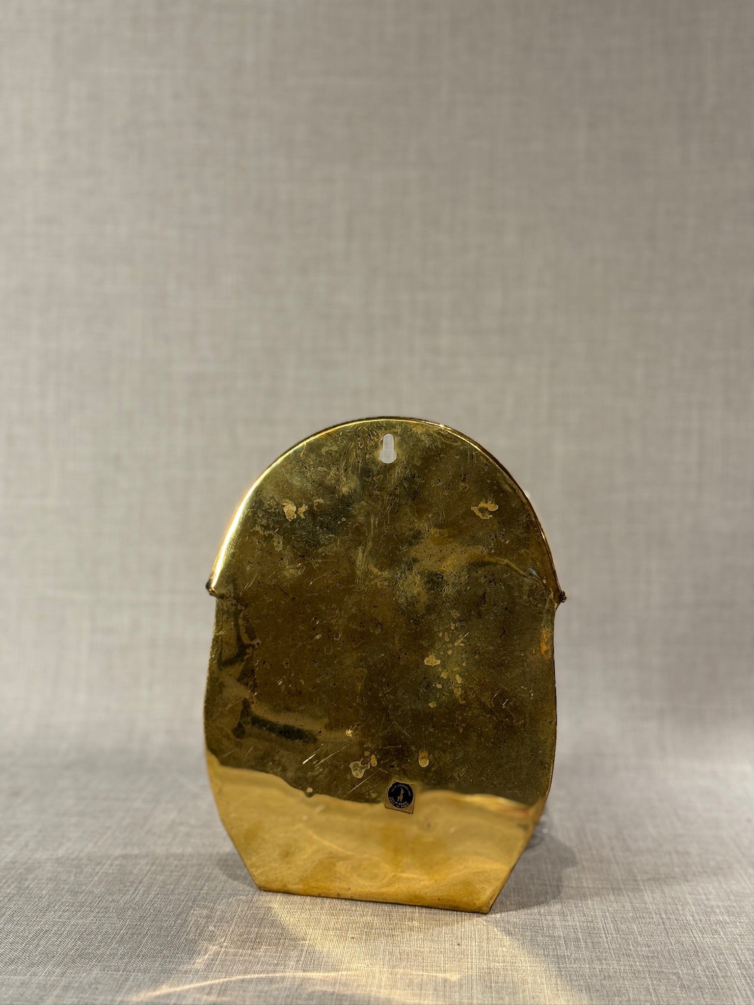 Vintage Solid Brass Wall Pocket Planter with Embossed Detailing