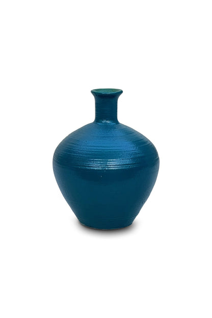 VINTAGE BLUE  STONEWARE VASE