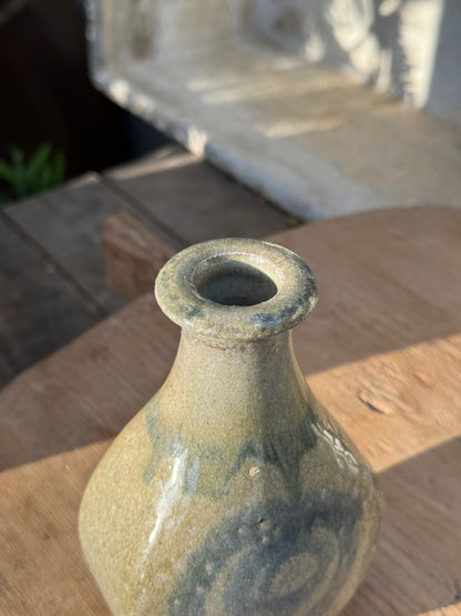 Vintage Glazed Spiral Studio Art Pottery Vase