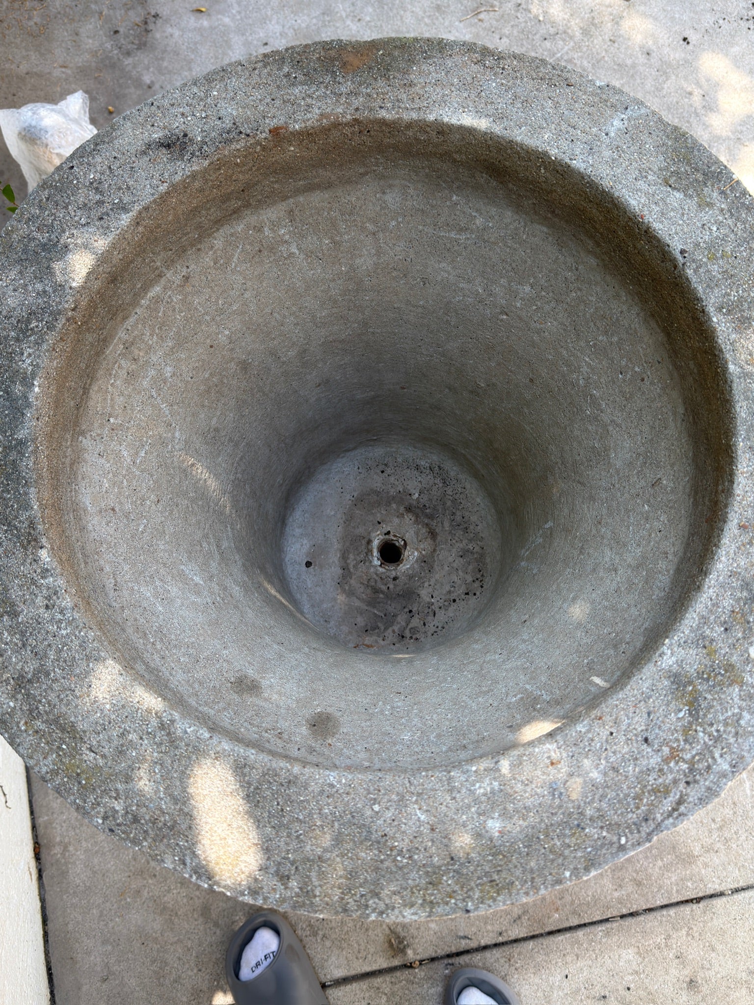 X-Large Classical Cast Concrete Garden Urn Planter on Pedestal Base, 34 Inches