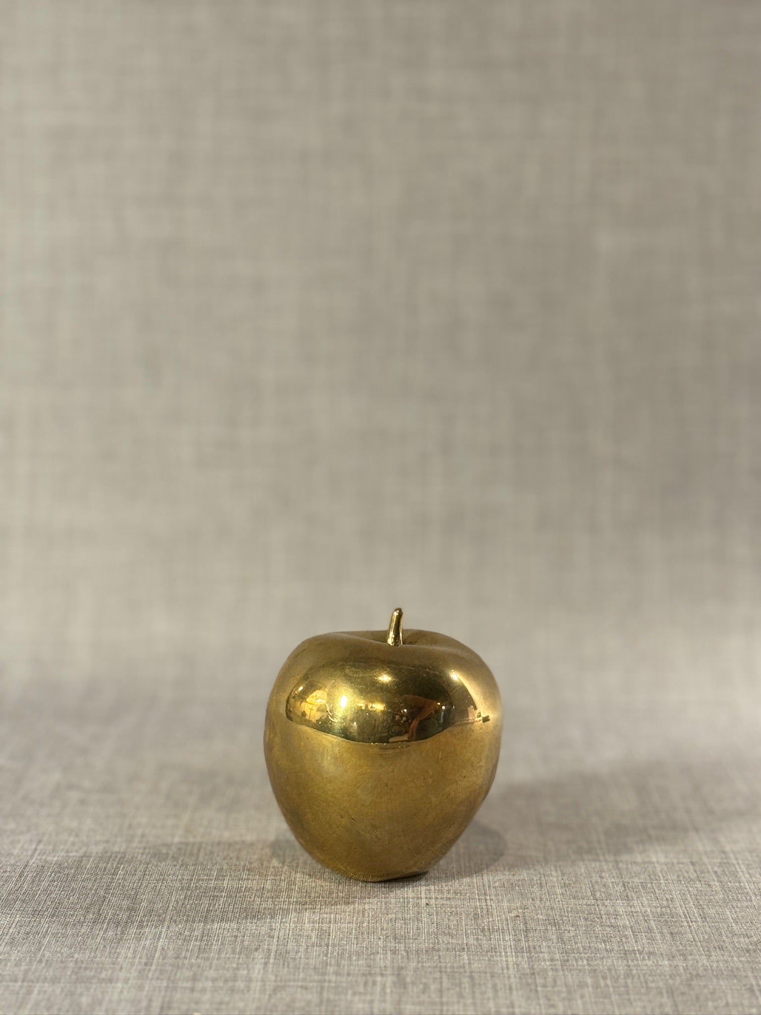 Vintage Mid-Century Solid Brass Apple Paperweight