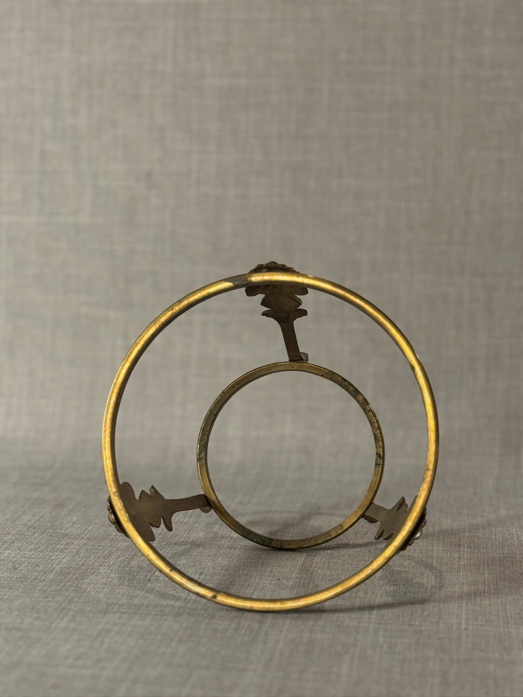 Antique Brass Tripod Shell-Motif Planter Stand