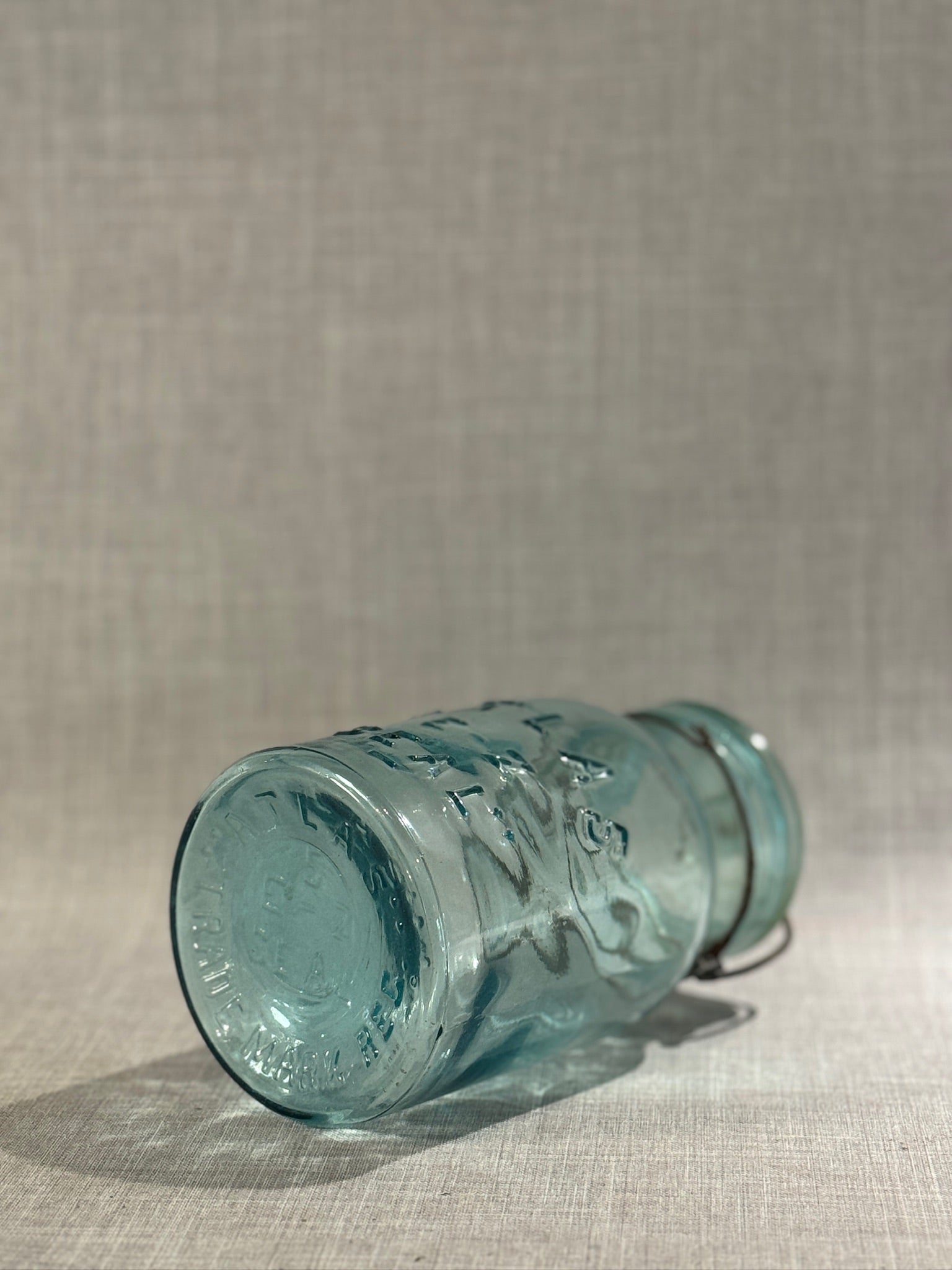 Vintage Blue “Atlas E-Z Seal” Aqua Glass Mason Jar