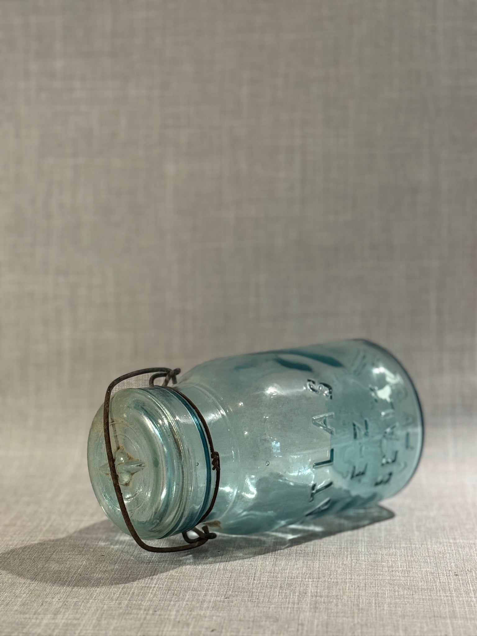 Vintage Blue “Atlas E-Z Seal” Aqua Glass Mason Jar