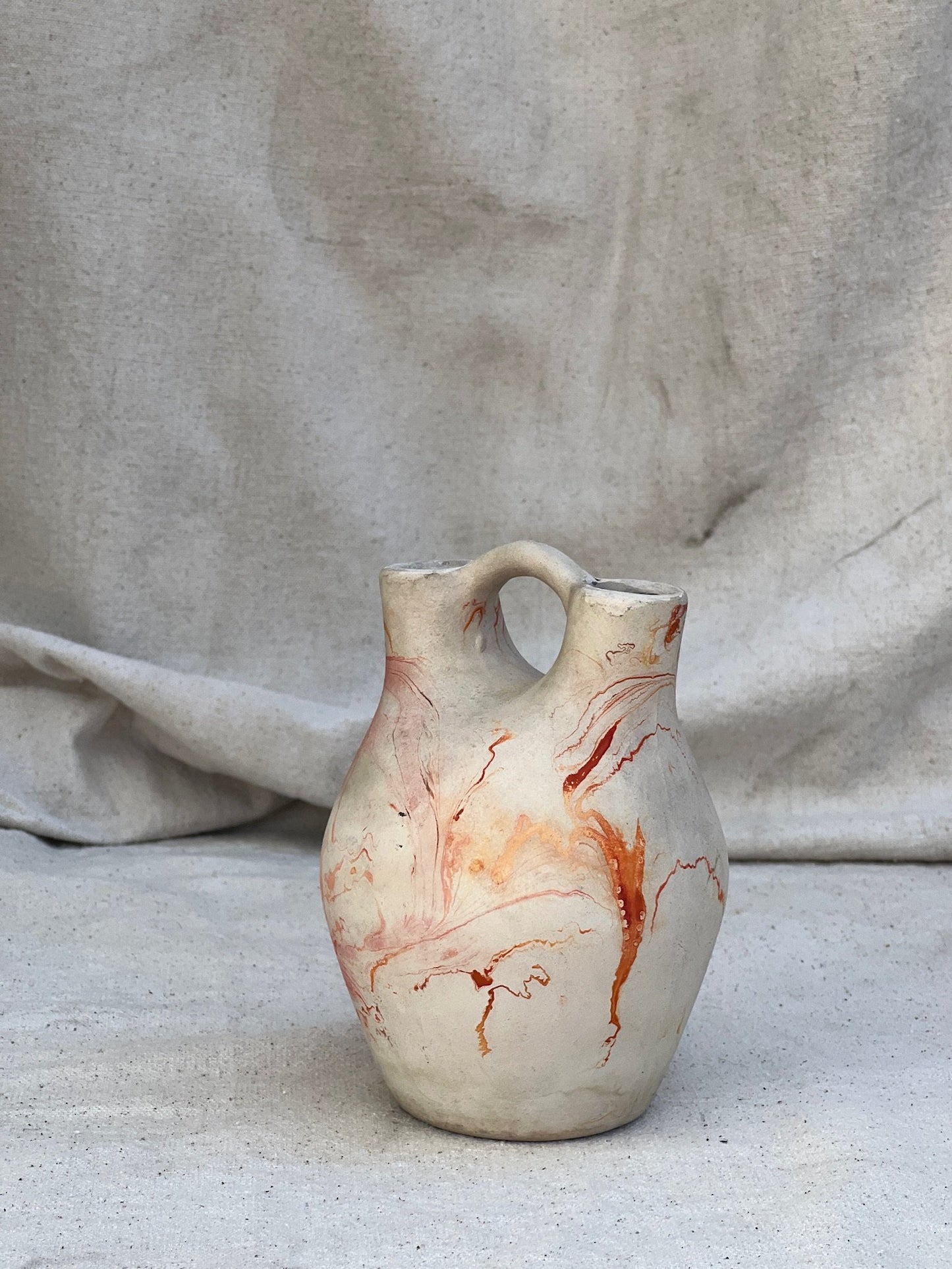Vintage Handmade Double Spout Vase