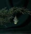 Early Molded Glass Pinecone Ornament with Teal Wash and Internal Silvering, c. 1940–1955