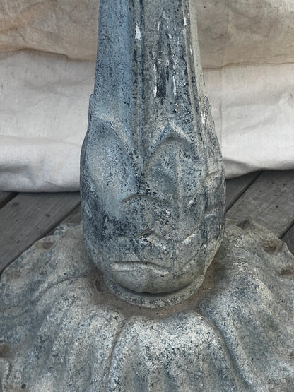 Vintage Verdigris Copper Lily Pad & Frog Fountain