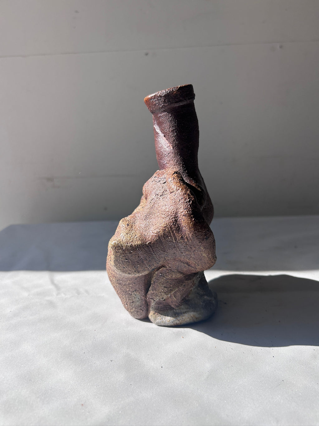 Freeform Organic Studio Pottery Vase – Abstract Modernist Sculptural Stoneware Art