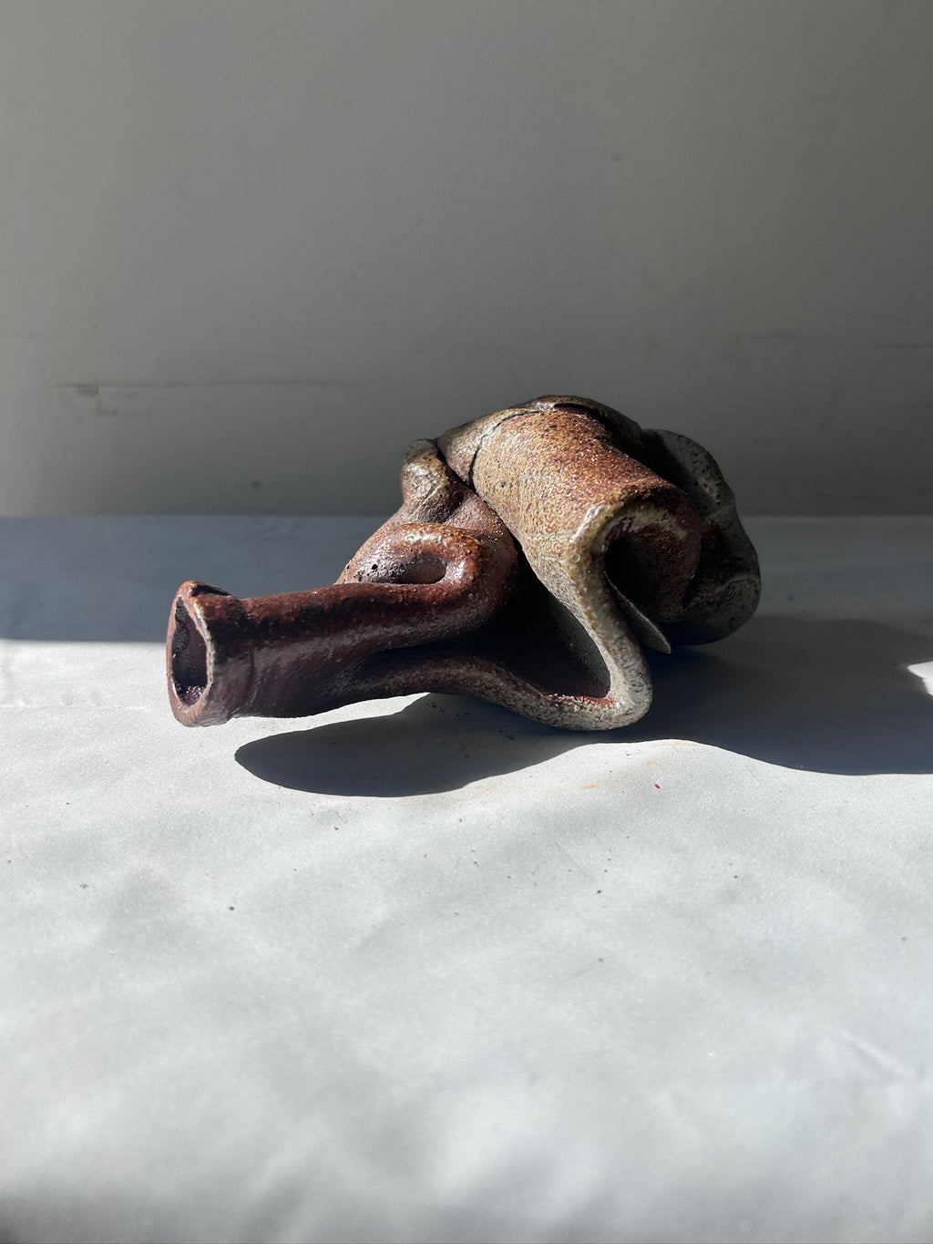 Freeform Organic Studio Pottery Vase – Abstract Modernist Sculptural Stoneware Art