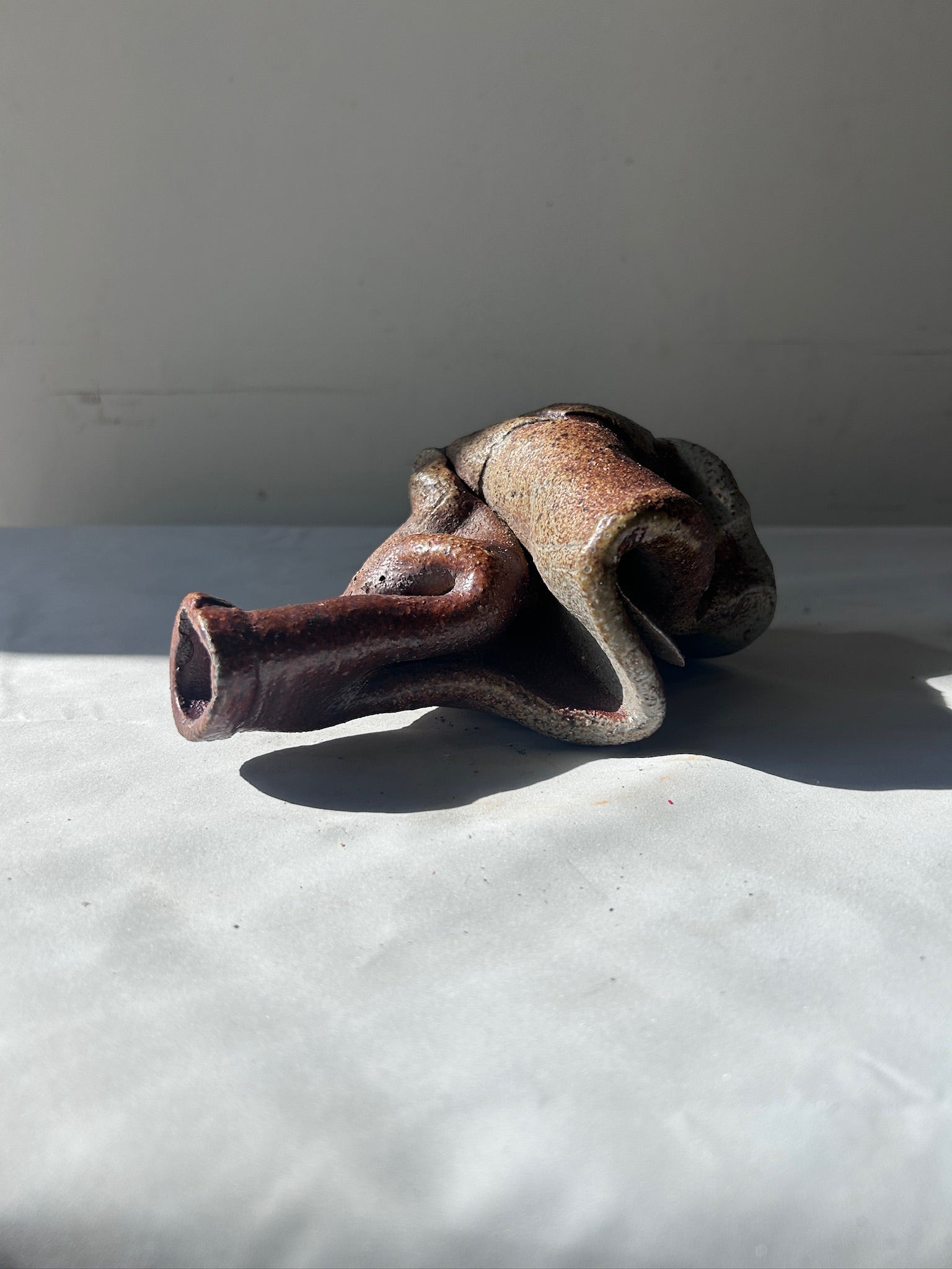 Freeform Organic Studio Pottery Vase – Abstract Modernist Sculptural Stoneware Art