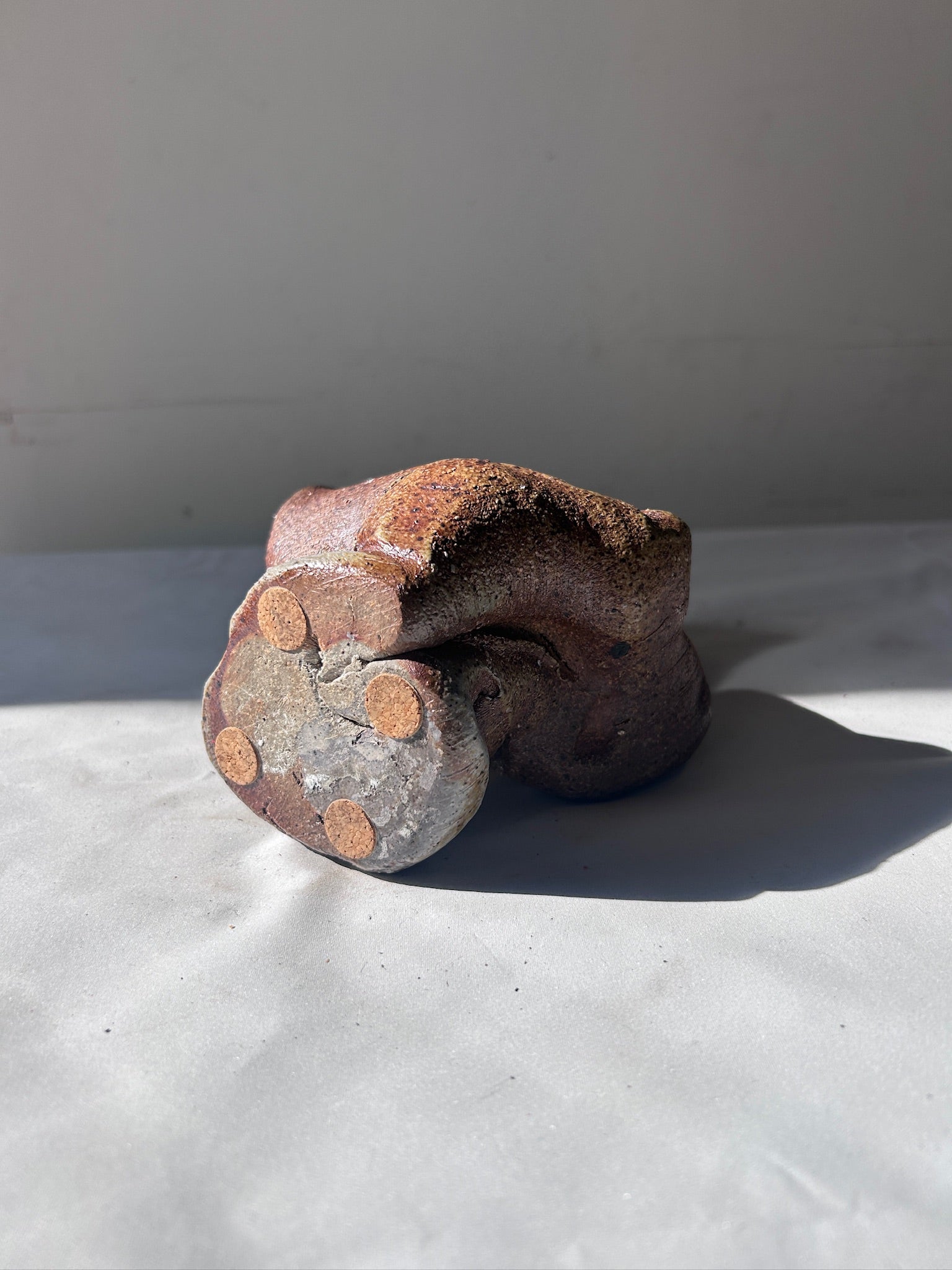 Freeform Organic Studio Pottery Vase – Abstract Modernist Sculptural Stoneware Art