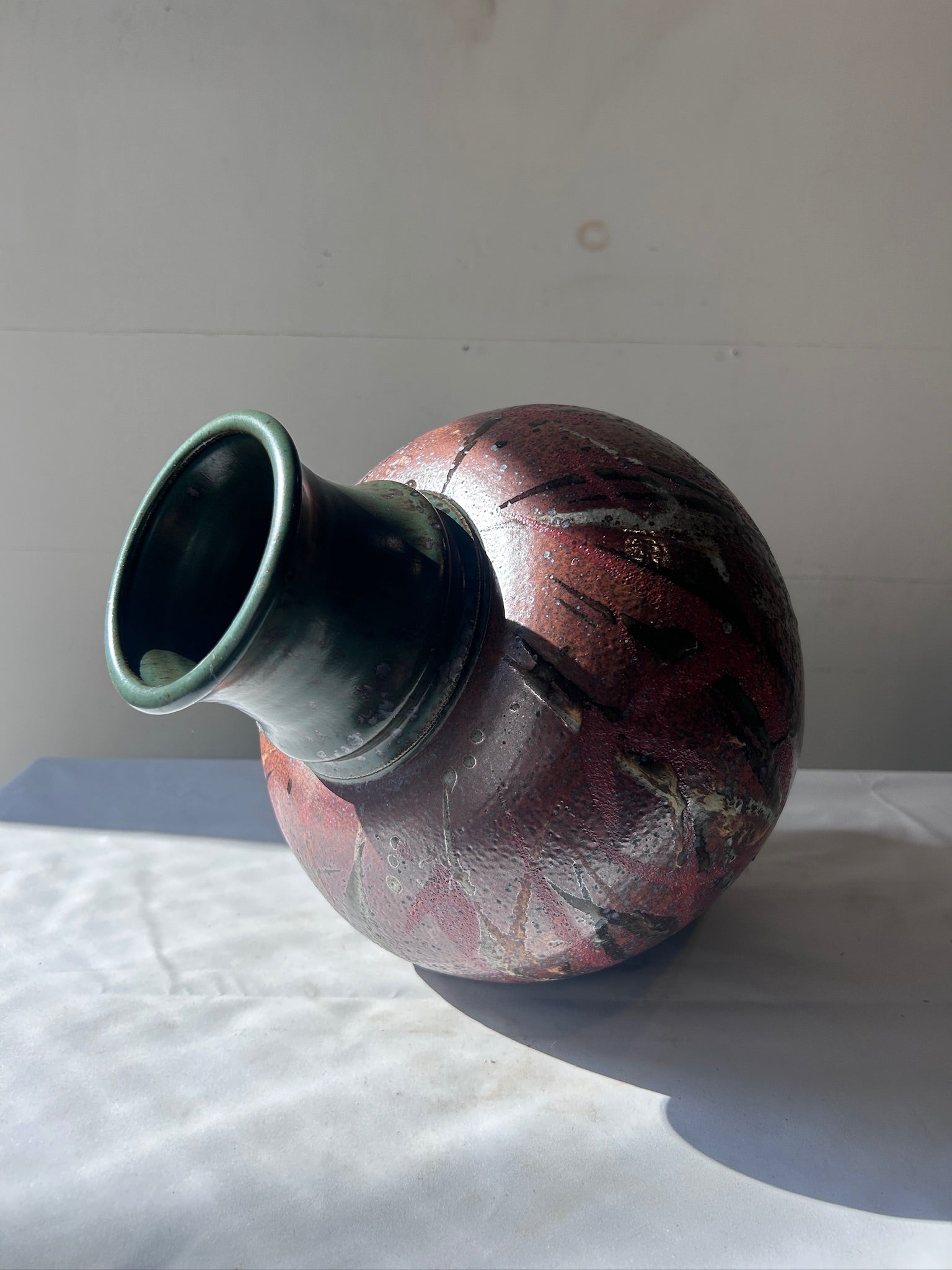 Signed Handcrafted Stoneware Vase with Rich Earthy Glaze