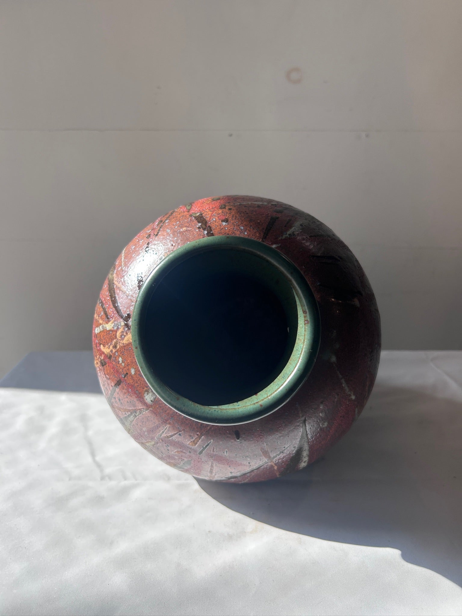 Signed Handcrafted Stoneware Vase with Rich Earthy Glaze