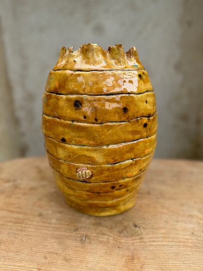 Bee Hive Ceramic Jar