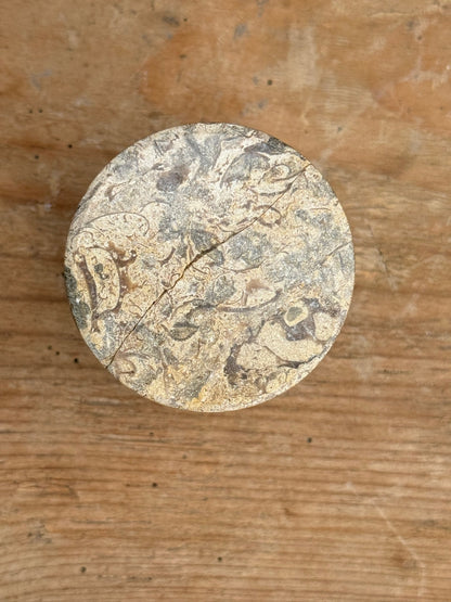 Vintage Round Marble Trinket Box With Lid