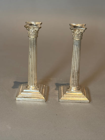 Gorham Neoclassical Corinthian Column Candlesticks for Broadmoor Hotel
