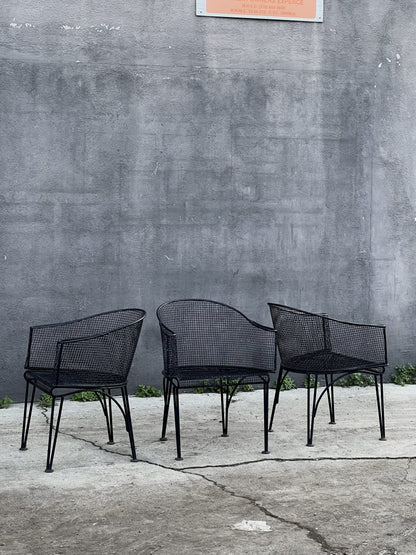 Rare Vintage Early Russell Woodard Mid-Century Modern Sculptura Patio Chairs (Set of 3)