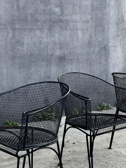 Rare Vintage Early Russell Woodard Mid-Century Modern Sculptura Patio Chairs (Set of 3)