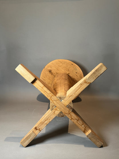 Pair of French Art Deco Style Oak Side Tables, Styled After Charles Dudouyt
