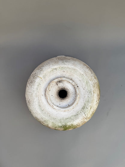 Antique European Terracotta Planter with Aged White Patina