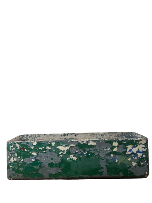 Vintage Willy Guhl Fiber Cement Planter Rectangular with Distressed Green Paint