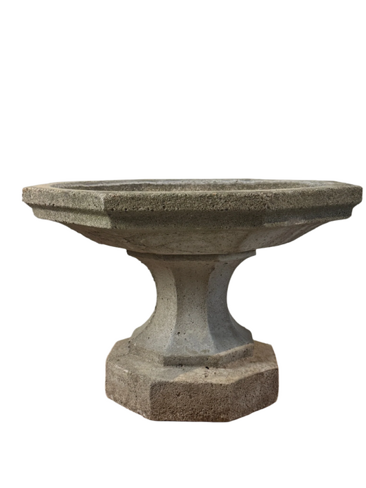 Antique Cast Stone Birdbath Garden Ornament – Circa 1920, Weathered Patina