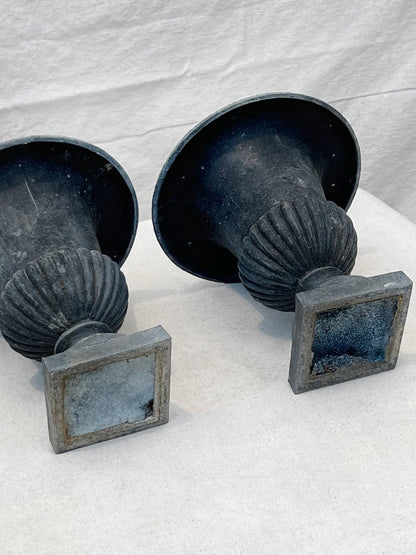 Neoclassical Cast Iron Urn Planter or Jardiniere (Set of 2)