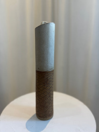 Rare 1970s Bosigo Studio Tall Pinched Pottery Vase – Lesotho, South Africa