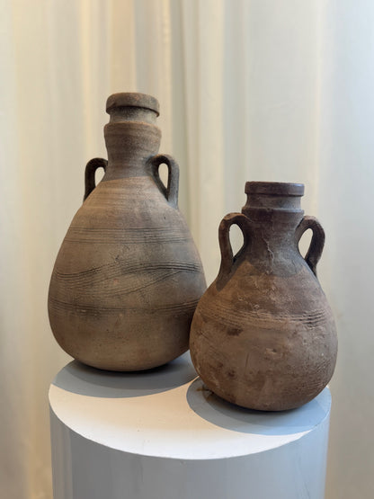 Antique Terracotta Amphora in Classical Roman Style with Aged Patina