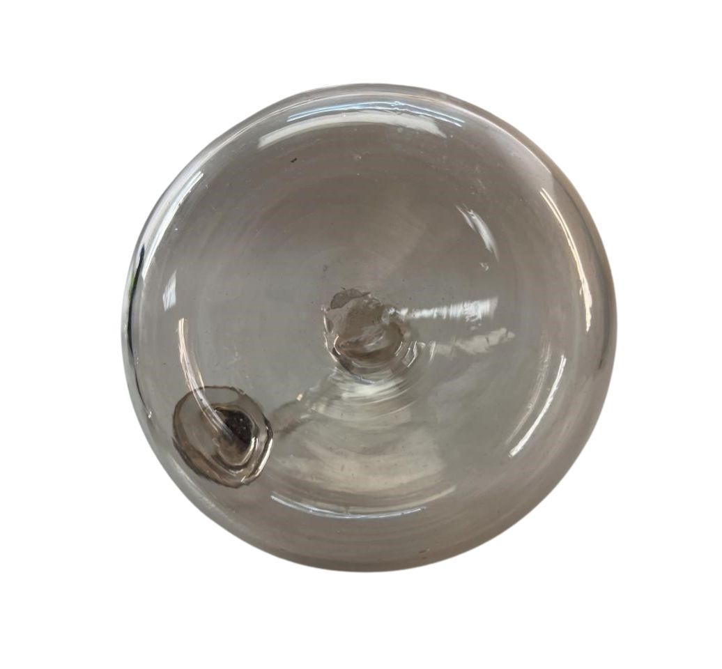 Mid-Century French Hand-Blown Smoke Glass Wine Decanter with Sculptural Handle