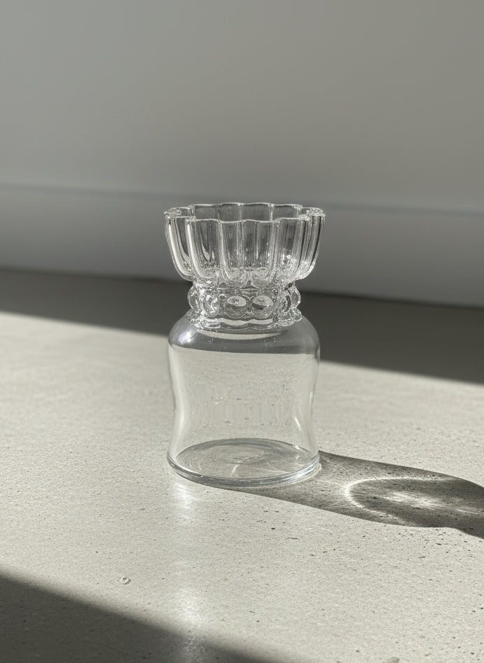 Mid-Century Kosta Boda Clear Art Glass Vase by Rolf Sinnemark – Sweden, 1960s–70s
