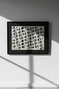 Mid-Century Modern Black and White Geometric Abstract Painting