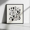 Mid-Century Modern Geometric Abstract Painting on Paper, 21x18
