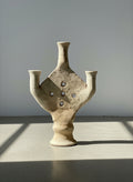 Rare Antique Multi-Spouted Terracotta Ritual Vessel with Pedestal Base