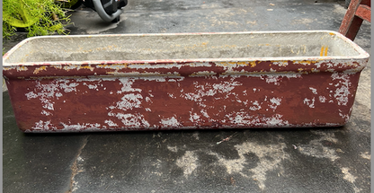 WILLY GUHL RED RECTANGULAR CONCRETE PLANTER