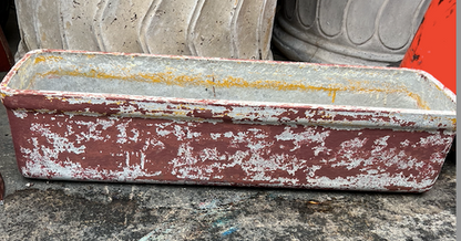 WILLY GUHL RED RECTANGULAR CONCRETE PLANTER