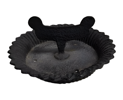 Antique Victorian Cast Iron Boot Scraper with Scalloped Tray