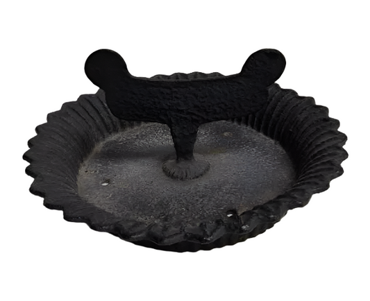 Antique Victorian Cast Iron Boot Scraper with Scalloped Tray