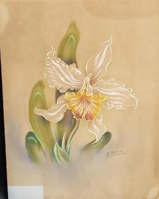 1940S TIP FREEMAN HAND PAINTED FLOWERS