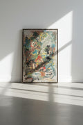 Selma Bromberg Signed Abstract Mixed Media Painting with Heavy Impasto Texture