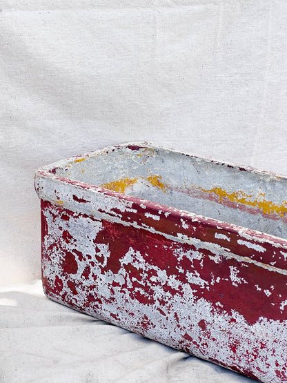LARGE RED WILLY GUHL RECTANGULAR CONCRETE PLANTER