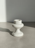 Stoneware White Marble Stone Candlestick Holder