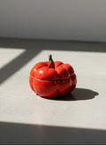 tomato shaped ceramic sugar bowl with lid red kitchen decor