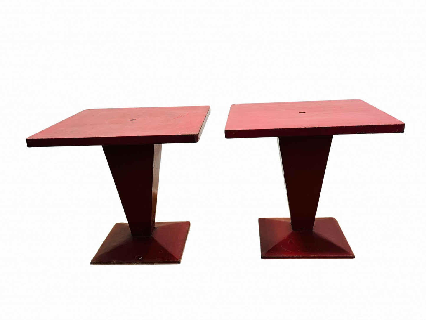 Pair of Authentic 1950s Tolix ‘KUB’ Bistro Tables – Iconic French Design